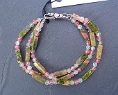 unakite with green & cherry quartz bracelet