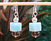 amazonite & smoky quartz earrings