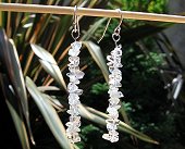 blue topaz gemstone stack earrings