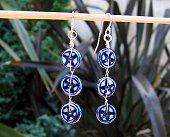 Chinese porcelain disc earrings