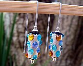 dots on foiled glass earrings