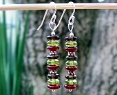 stacked glass disc earrings