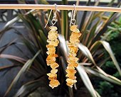 citrine gemstone stack earrings