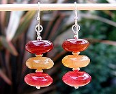 tri-colour jade earrings