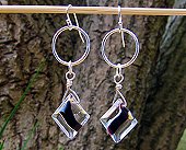 black and white swirl earrings