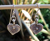 Thai Karen silver heart earrings