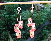 cherry quartz & silver earrings