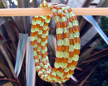 olive & topaz frosted glass cubes bracelet