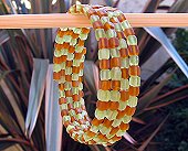 olive & topaz frosted glass cube bracelet