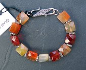 natural agate & Bali silver bracelet