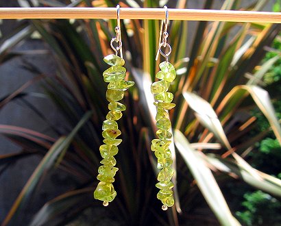 peridot gemstone stack earrings