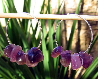 amethyst nugget earrings
