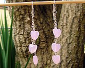 pink heart earrings